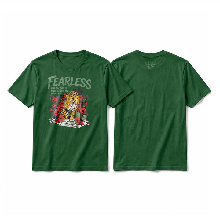 Christianartworkshop "Fearless For My God Is Always With Me" Isaiah 41:10 Premium Short Sleeve T-Shirt - Dark Green - 2XL - image 22