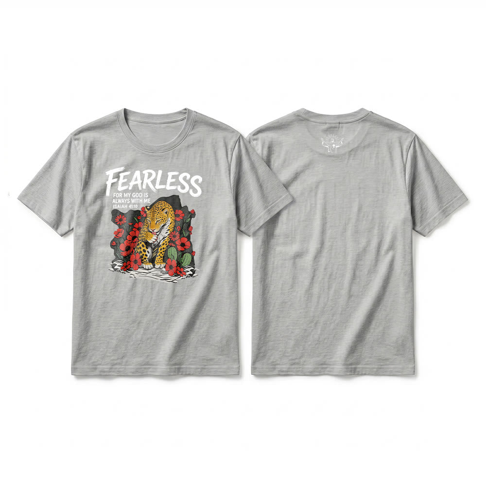 Christianartworkshop "Fearless For My God Is Always With Me" Isaiah 41:10 Premium Short Sleeve T-Shirt - Grey - 2XL - image 1
