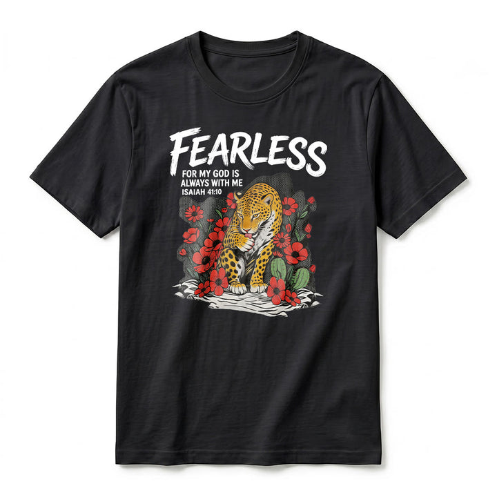 Christianartworkshop "Fearless For My God Is Always With Me" Isaiah 41:10 Premium Short Sleeve T-Shirt - image 11