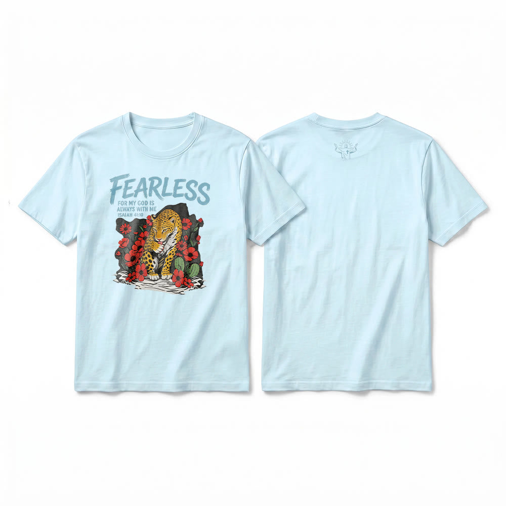 Christianartworkshop "Fearless For My God Is Always With Me" Isaiah 41:10 Premium Short Sleeve T-Shirt - Blue - 2XL - image 16