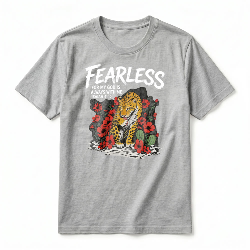 Christianartworkshop "Fearless For My God Is Always With Me" Isaiah 41:10 Premium Short Sleeve T-Shirt - image 2