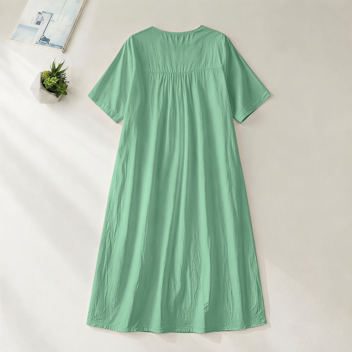 Christianartworkshop "Love Them Anyway" Matthew 5:44 Heart Leaf Print V-Neck Short Sleeve Midi Dress - image 14