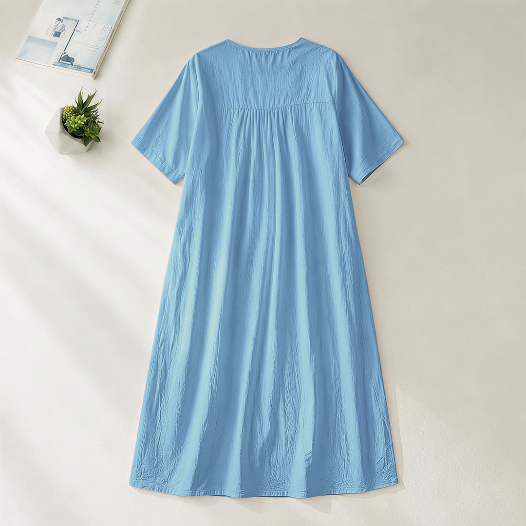 Christianartworkshop "I Will Sing Of The Goodness Of God" Psalm 89:1 Bird Branch Print V-Neck Short Sleeve Midi Dress - image 2