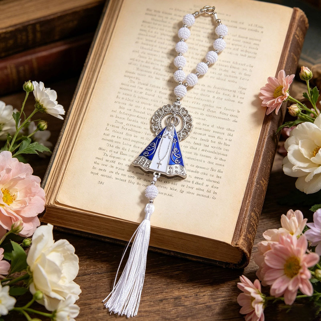 Christianartworkshop Beaded Our Lady of Aparecida Tassel Car Hanging: A Symbol of Gentle Heavenly Protection & Journey Blessings - image 1