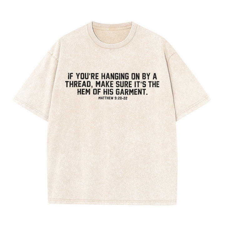 Christianartworkshop Matthew 9:20-22 Scripture Statement Washed Unisex T-Shirt - Beige - 5XL - image 5