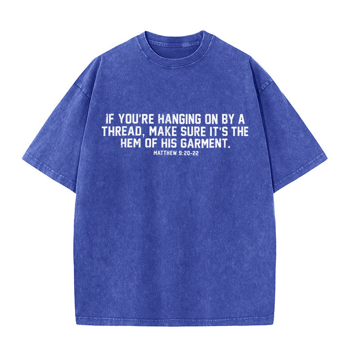 Christianartworkshop Matthew 9:20-22 Scripture Statement Washed Unisex T-Shirt - Blue - 5XL - image 8