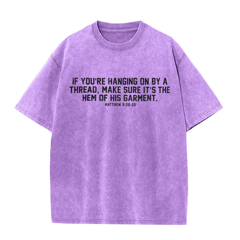 Christianartworkshop Matthew 9:20-22 Scripture Statement Washed Unisex T-Shirt - Purple - 5XL - image 7