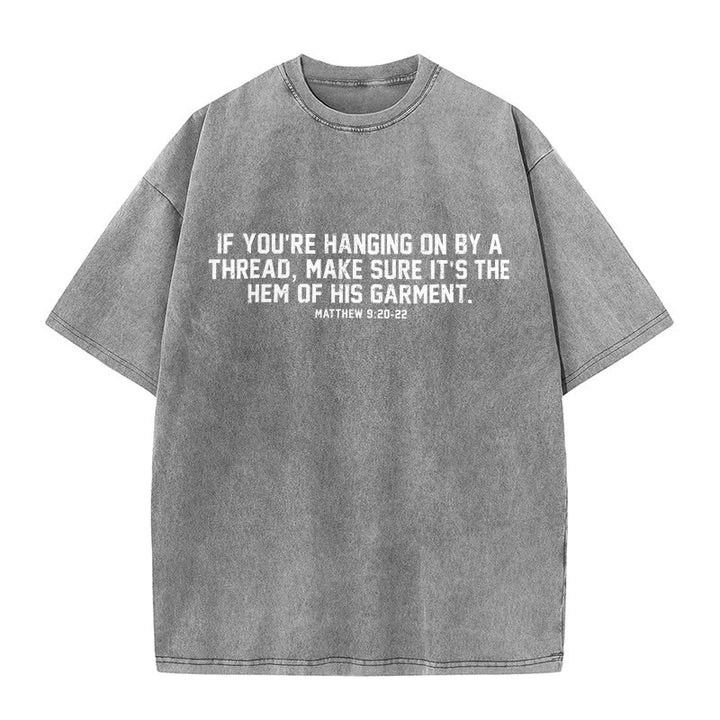 Christianartworkshop Matthew 9:20-22 Scripture Statement Washed Unisex T-Shirt - Grey - 5XL - image 9