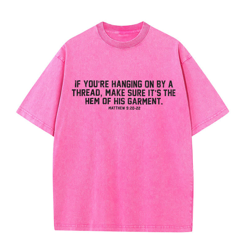 Christianartworkshop Matthew 9:20-22 Scripture Statement Washed Unisex T-Shirt - Pink - 5XL - image 6