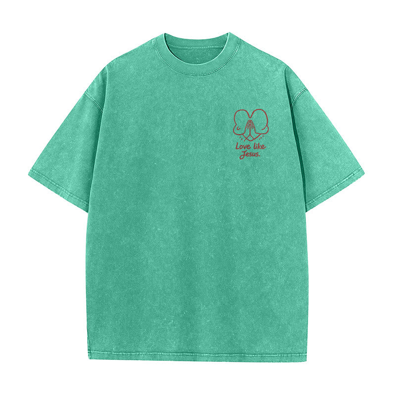 Christianartworkshop "Love Like Jesus" 1 Corinthians 13 Verse Washed Unisex T-Shirt - image 1