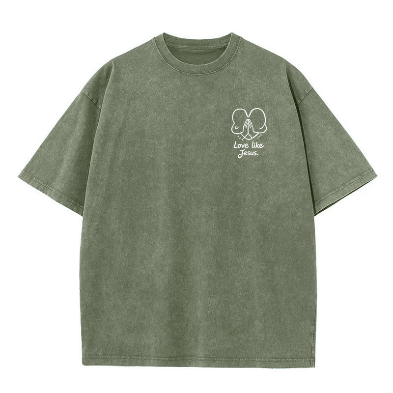 Christianartworkshop "Love Like Jesus" 1 Corinthians 13 Verse Washed Unisex T-Shirt - image 10