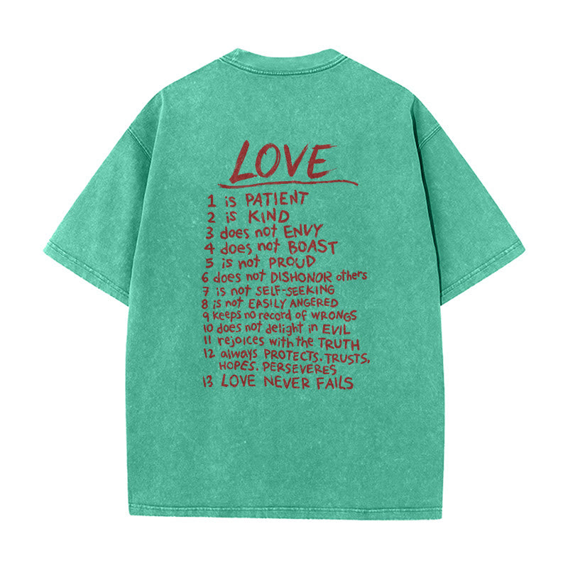 Christianartworkshop "Love Like Jesus" 1 Corinthians 13 Verse Washed Unisex T-Shirt - image 2