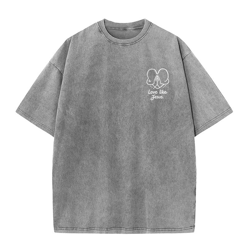 Christianartworkshop "Love Like Jesus" 1 Corinthians 13 Verse Washed Unisex T-Shirt - image 25