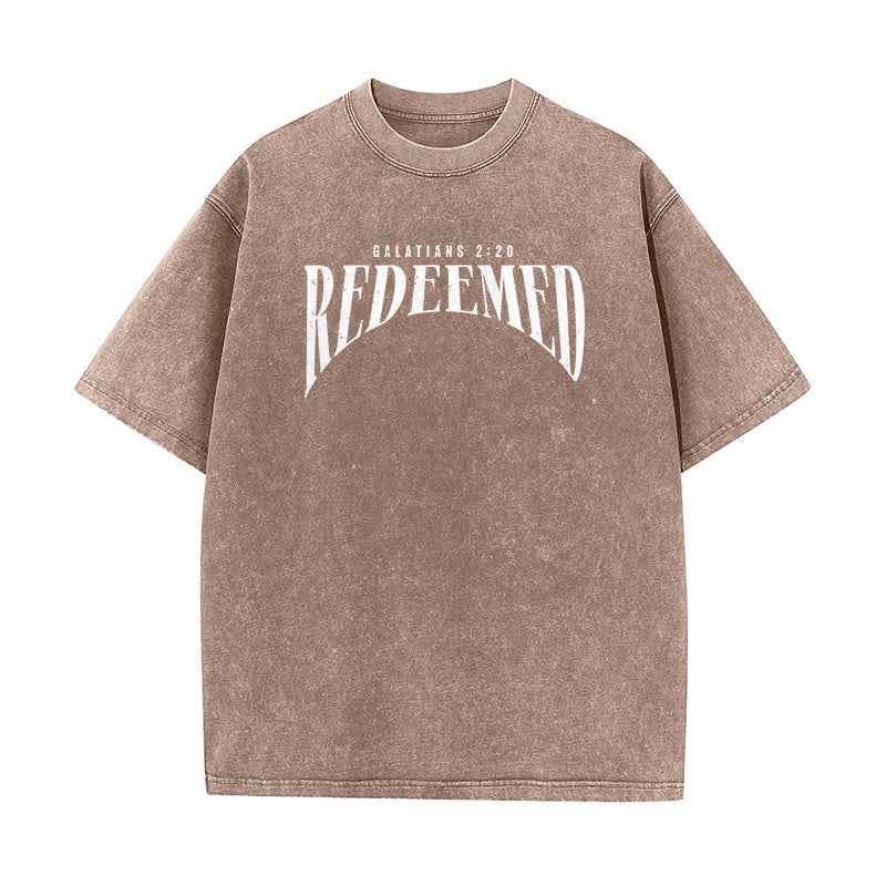 Christianartworkshop "Redeemed" Galatians 2:20 Front & Back Print Washed Unisex T-Shirt - image 16
