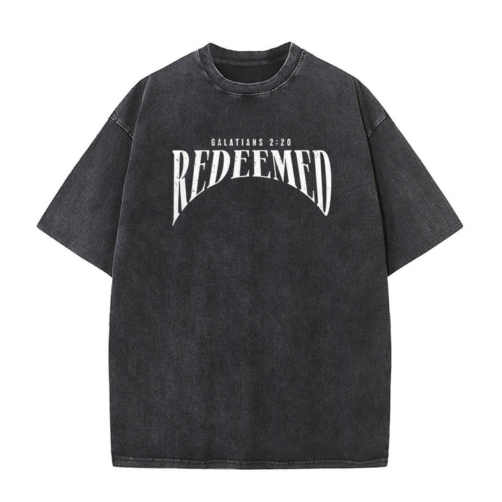 Christianartworkshop "Redeemed" Galatians 2:20 Front & Back Print Washed Unisex T-Shirt - image 10