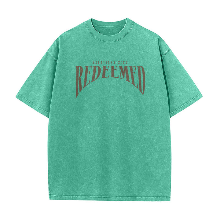 Christianartworkshop "Redeemed" Galatians 2:20 Front & Back Print Washed Unisex T-Shirt - image 7