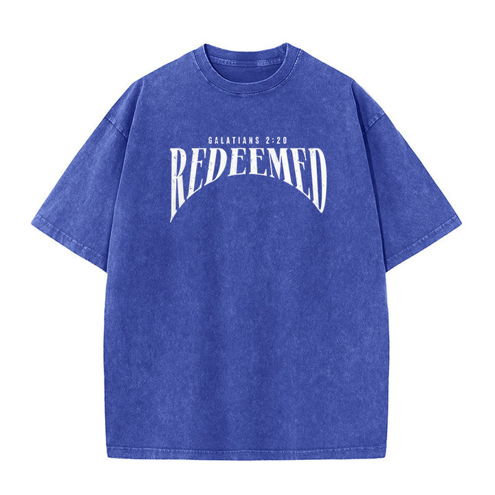 Christianartworkshop "Redeemed" Galatians 2:20 Front & Back Print Washed Unisex T-Shirt - image 25
