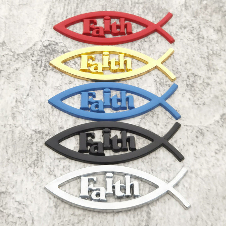 Christianartworkshop Ichthys Fish Outline Raised Faith Letter Car Sticker: A Symbol of Unwavering Conviction & Road Protection - Set of 5 Colors - image 3