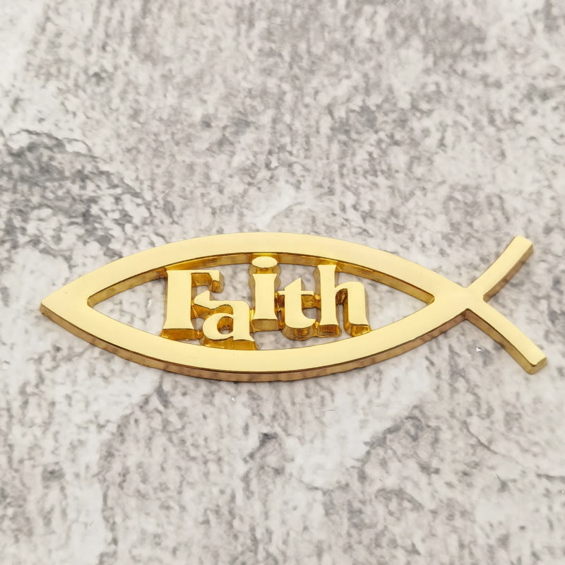 Christianartworkshop Ichthys Fish Outline Raised Faith Letter Car Sticker: A Symbol of Unwavering Conviction & Road Protection - image 7