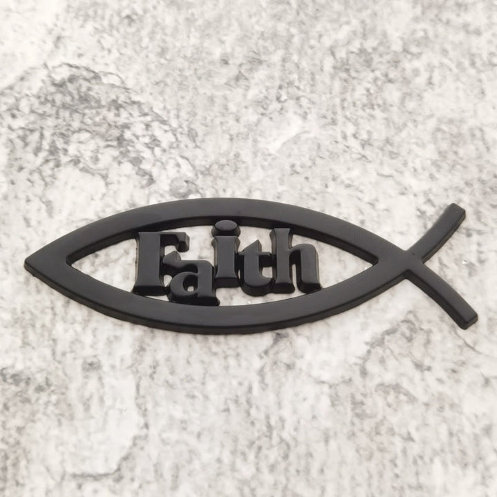 Christianartworkshop Ichthys Fish Outline Raised Faith Letter Car Sticker: A Symbol of Unwavering Conviction & Road Protection - Black - image 6
