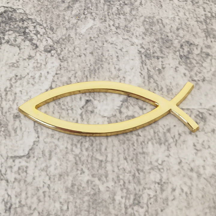 Christianartworkshop Minimalist Hollow Ichthys Fish Outline Car Sticker: A Symbol of Abiding Faith & Roadside Divine Protection - Blue - image 5