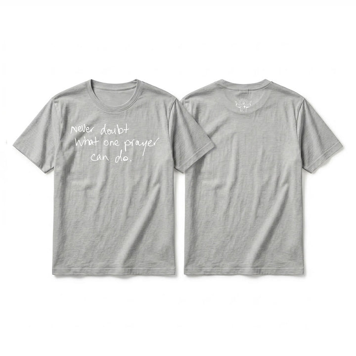Christianartworkshop "Never Doubt What One Prayer Can Do" Premium Short Sleeve T-Shirt - Grey - 2XL - image 13