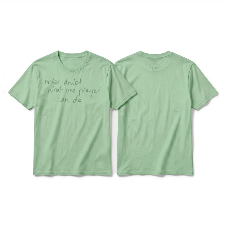 Christianartworkshop Never Doubt What One Prayer Can Do Premium Short Sleeve T-Shirt - Light Green - 2XL - image 22