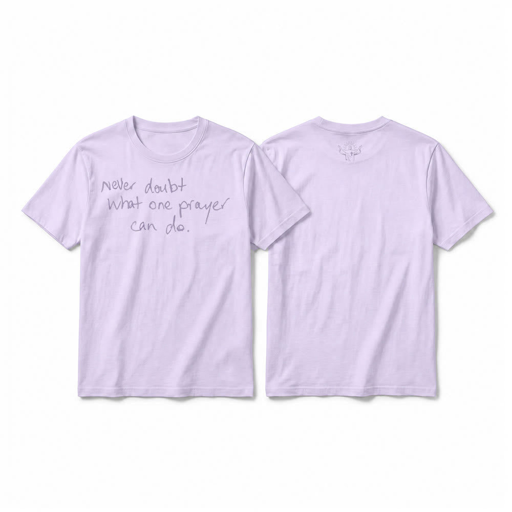 Christianartworkshop "Never Doubt What One Prayer Can Do" Premium Short Sleeve T-Shirt - Purple - 2XL - image 7