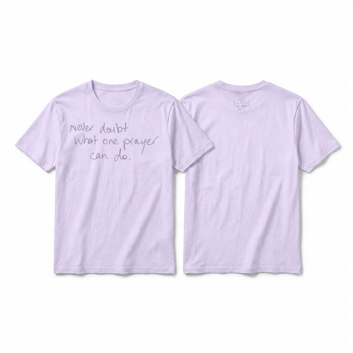 Christianartworkshop Never Doubt What One Prayer Can Do Premium Short Sleeve T-Shirt - Purple - 2XL - image 7