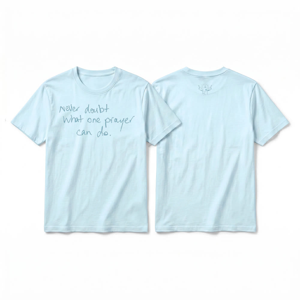 Christianartworkshop "Never Doubt What One Prayer Can Do" Premium Short Sleeve T-Shirt - Blue - 2XL - image 19