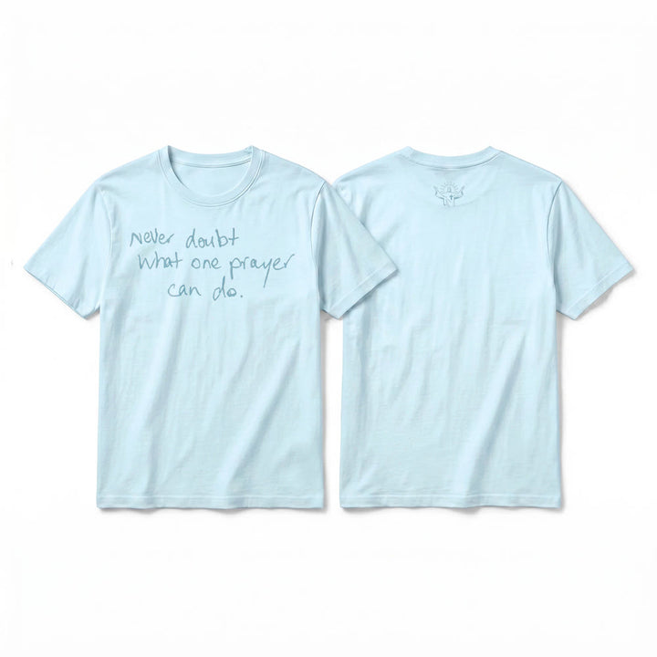 Christianartworkshop "Never Doubt What One Prayer Can Do" Premium Short Sleeve T-Shirt - Blue - 2XL - image 19