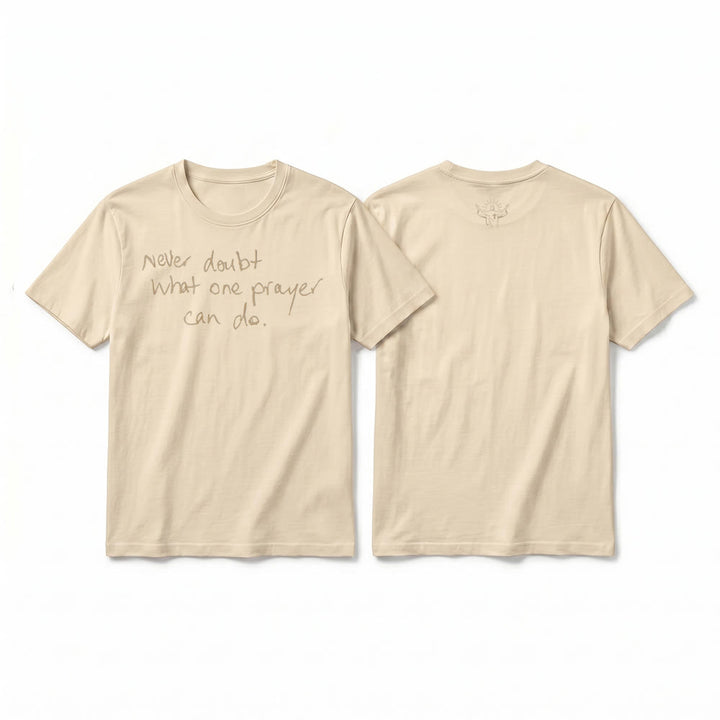 Christianartworkshop Never Doubt What One Prayer Can Do Premium Short Sleeve T-Shirt - Beige - 2XL - image 16