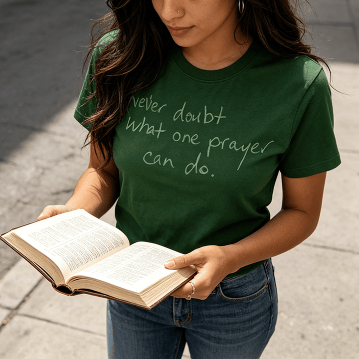 Christianartworkshop Never Doubt What One Prayer Can Do Premium Short Sleeve T-Shirt - image 0