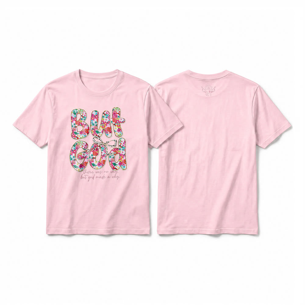 Christianartworkshop "But God Made a Way" Floral Letter Premium Short Sleeve T-Shirt - Pink - 2XL - image 25
