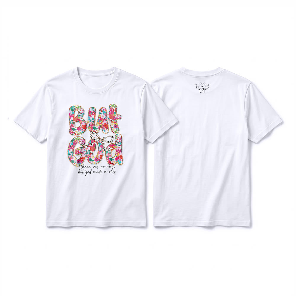 Christianartworkshop "But God Made a Way" Floral Letter Premium Short Sleeve T-Shirt - White - 2XL - image 13