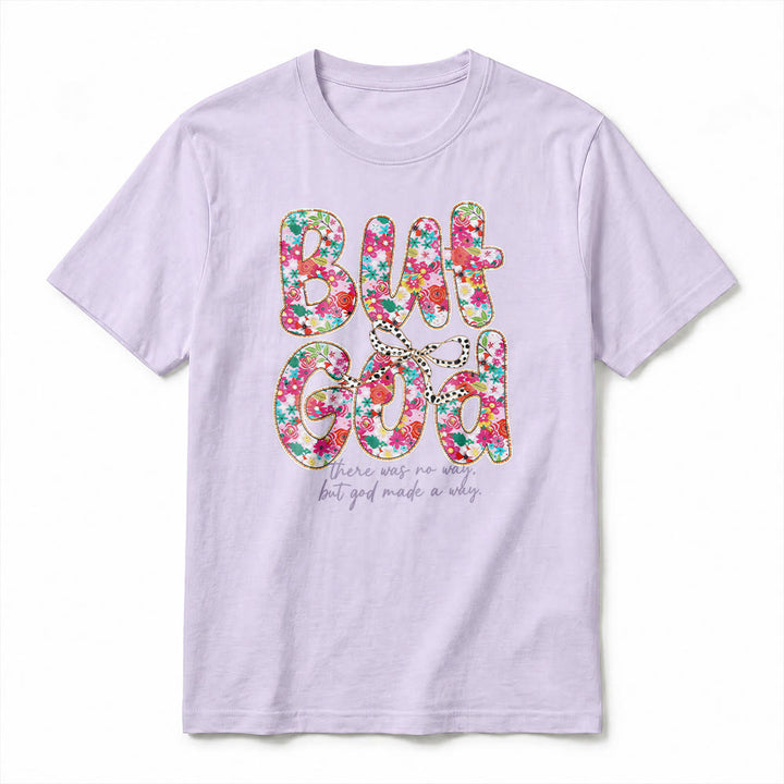 Christianartworkshop "But God Made a Way" Floral Letter Premium Short Sleeve T-Shirt - image 11