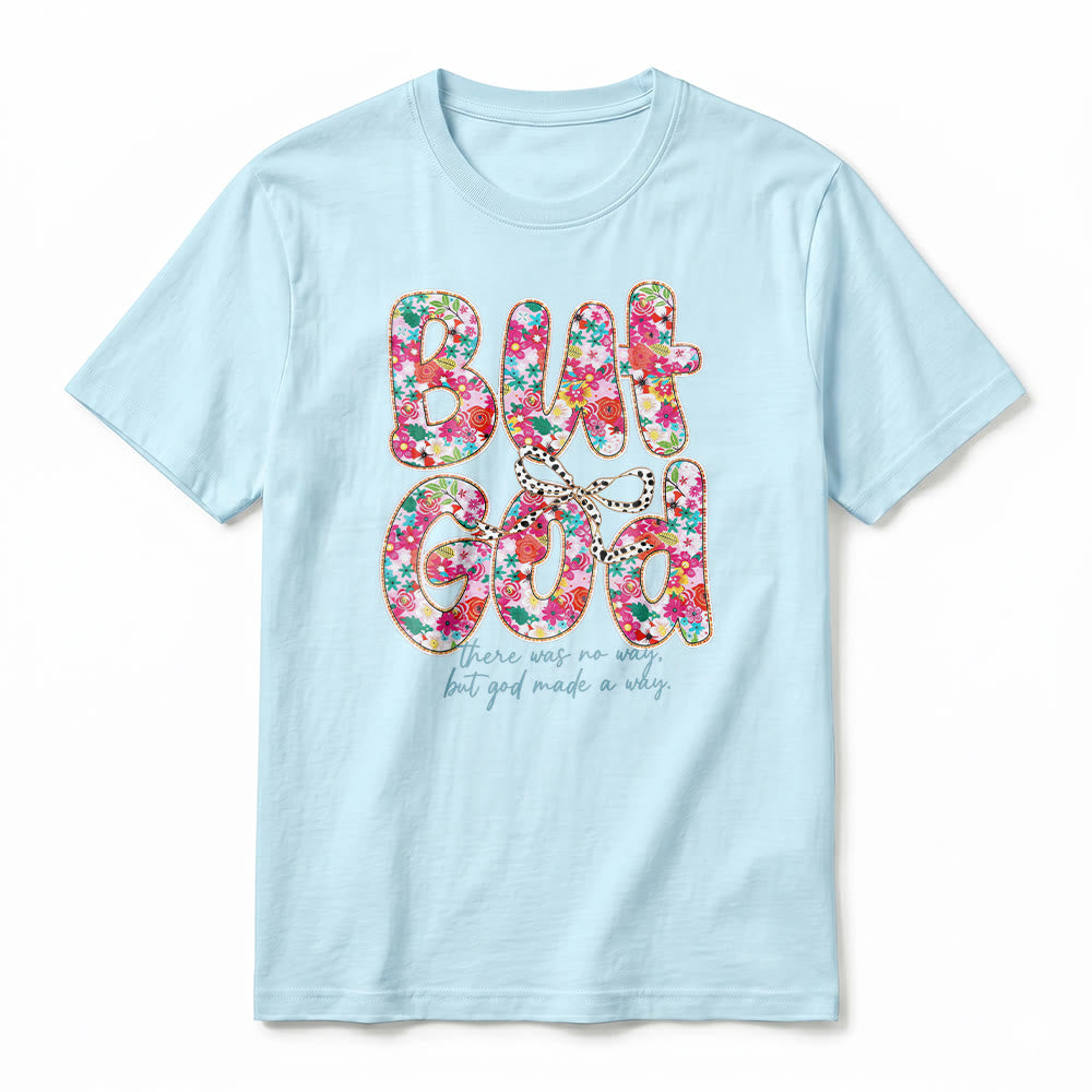 Christianartworkshop "But God Made a Way" Floral Letter Premium Short Sleeve T-Shirt - image 20