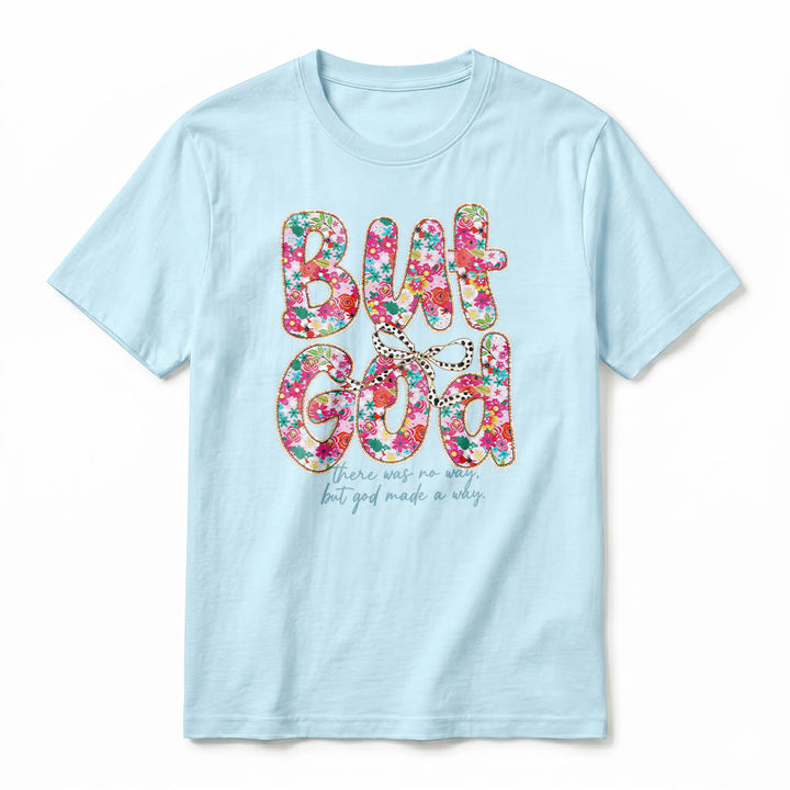 Christianartworkshop "But God Made a Way" Floral Letter Premium Short Sleeve T-Shirt - image 20