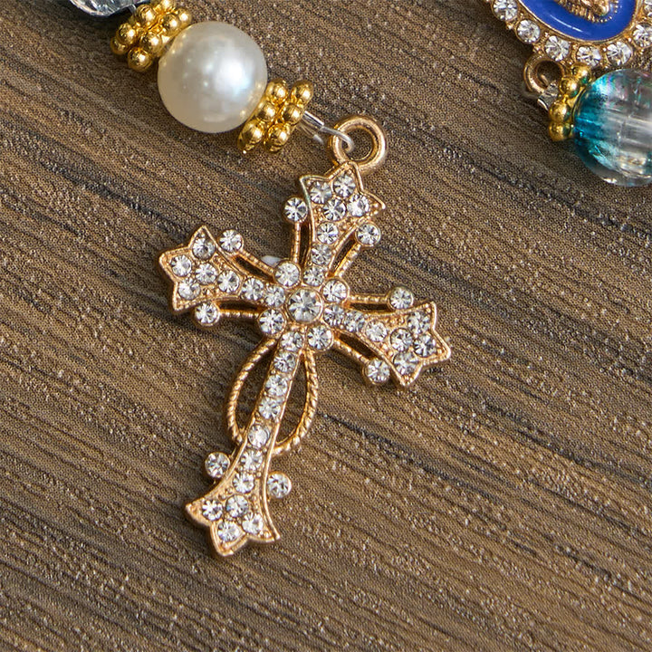 FREE Today: Blue Crackle Glass Bead Rosary for Daily Marian Devotion - image 6