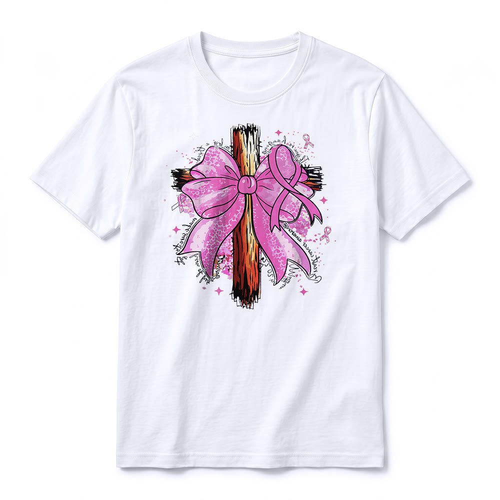 Christianartworkshop Cross with Ribbon & Bow Premium Short Sleeve T-Shirt - image 17