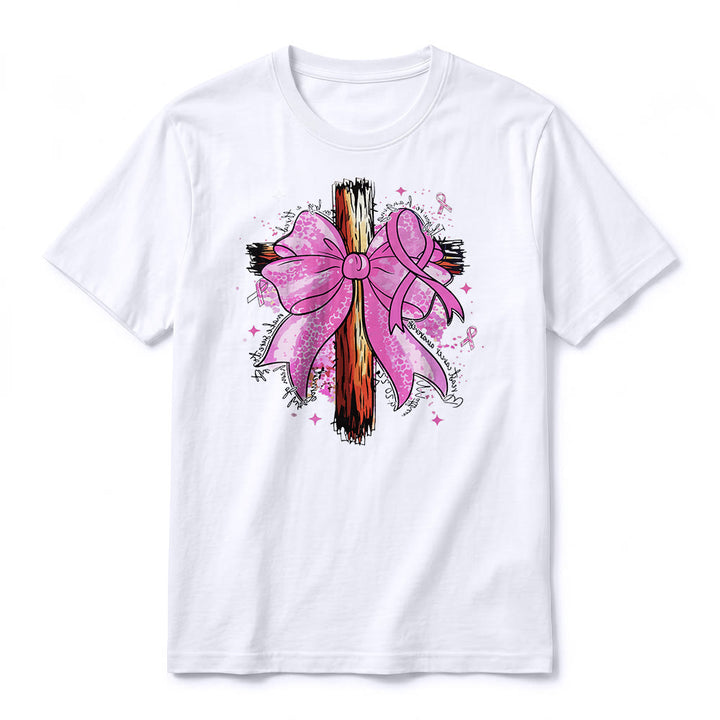 Christianartworkshop Cross with Ribbon & Bow Premium Short Sleeve T-Shirt - image 17