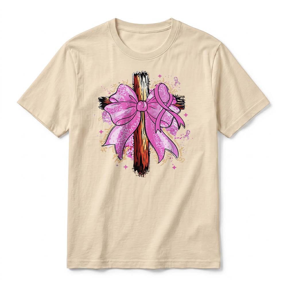 Christianartworkshop Cross with Ribbon & Bow Premium Short Sleeve T-Shirt - image 8