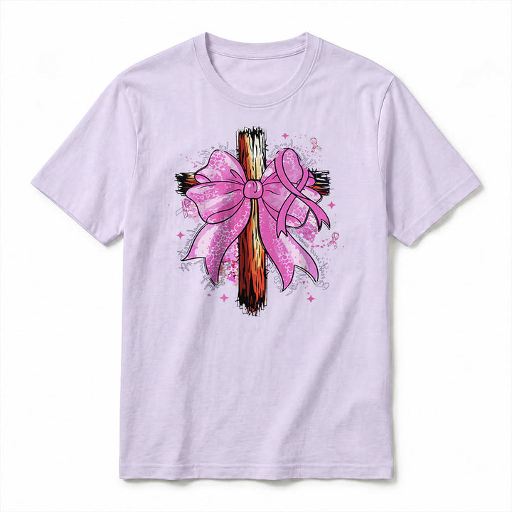 Christianartworkshop Cross with Ribbon & Bow Premium Short Sleeve T-Shirt - image 14