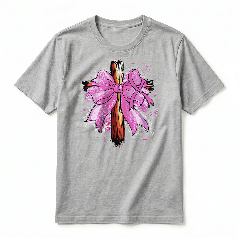 Christianartworkshop Cross with Ribbon & Bow Premium Short Sleeve T-Shirt - image 20