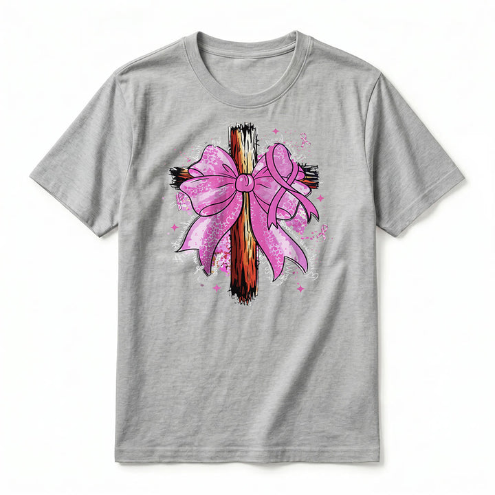 Christianartworkshop Cross with Ribbon & Bow Premium Short Sleeve T-Shirt - image 20