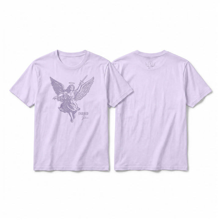 Christianartworkshop "Engraved Joshua" Warrior Angel Premium Short Sleeve T-Shirt - Purple - 2XL - image 16