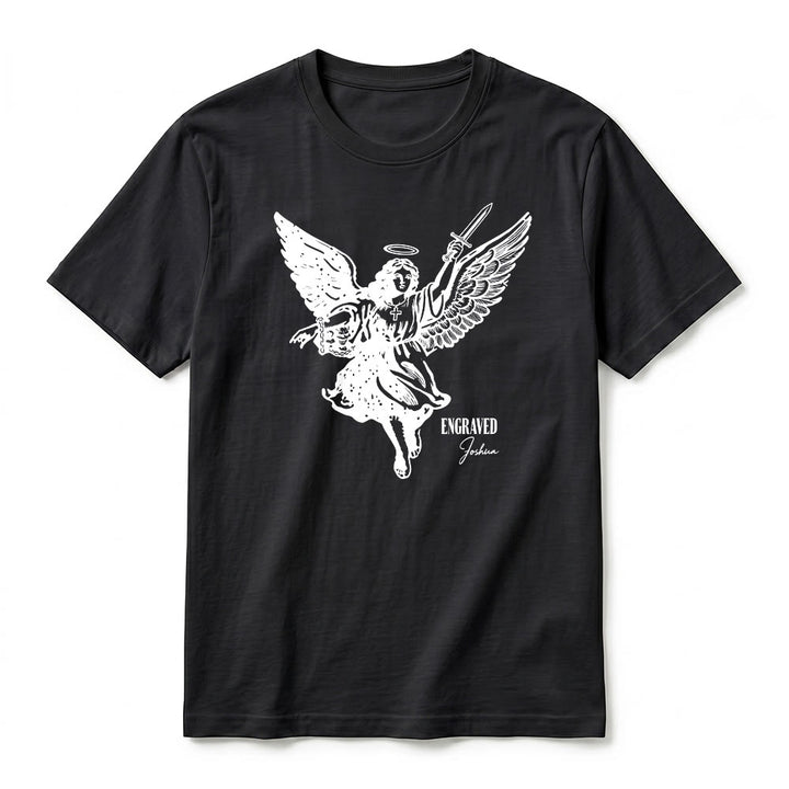 Christianartworkshop "Engraved Joshua" Warrior Angel Premium Short Sleeve T-Shirt - image 14
