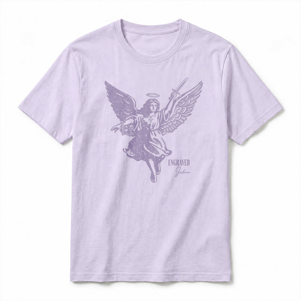 Christianartworkshop "Engraved Joshua" Warrior Angel Premium Short Sleeve T-Shirt - image 17