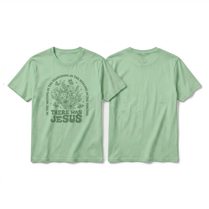 Christianartworkshop "There Was Jesus" Floral & Butterfly Premium Short Sleeve T-Shirt - Light Green - 2XL - image 22