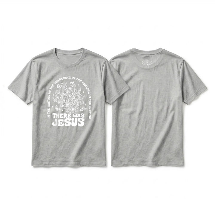Christianartworkshop "There Was Jesus" Floral & Butterfly Premium Short Sleeve T-Shirt - Grey - 2XL - image 19